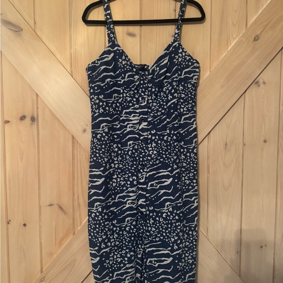 Tanya Taylor Dresses & Skirts - Tanya Taylor Navy and White Printed Midi Dress